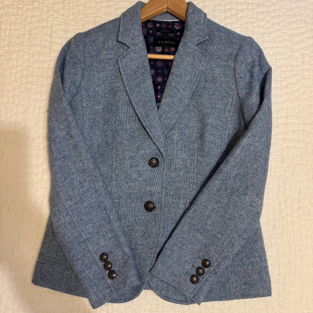 Talbots Blue Blazer Jacket Size 2